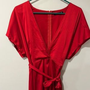Nasty Gal Red Silk Dress - never worn